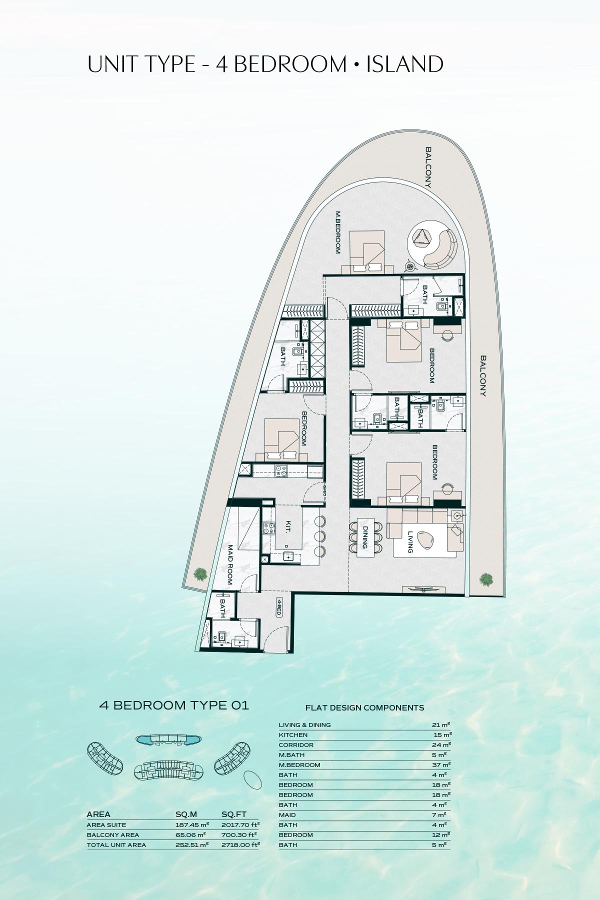 4 Bedrooms Floor Plan