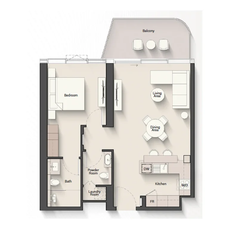 1 Bedroom Floor Plan