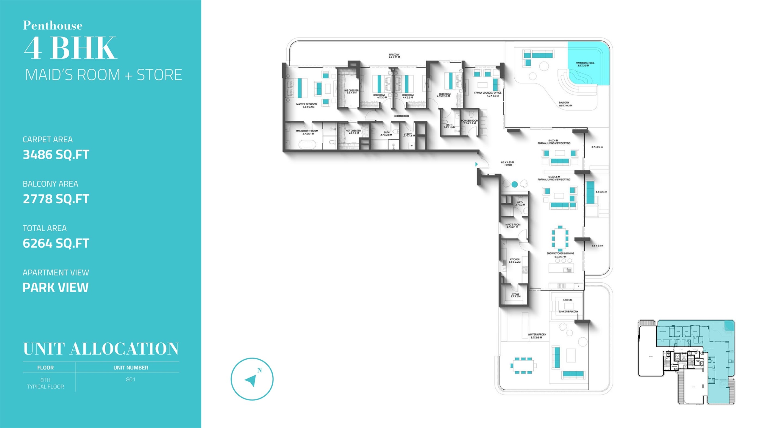 4 Bedrooms Floor Plan