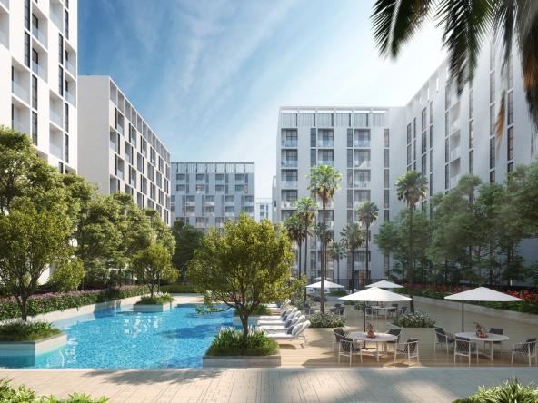 swimming pool render almamsha raseel - Oplus International Realty