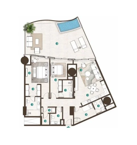 LA MER BY ELIE SAAB — 1 Bedroom floor plan