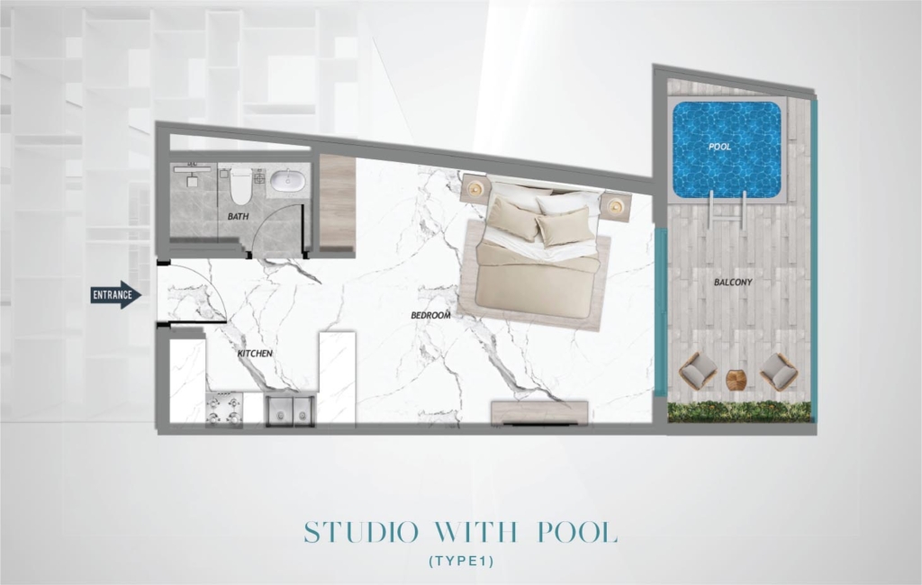 SAMANA Barari Heights  — Studio floor plan
