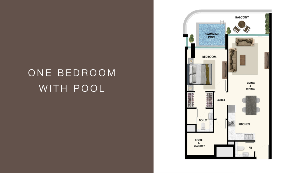 SAMANA Rome  — 1BR floor plan