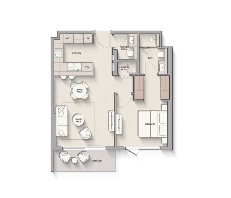 The Hillgate — 1 Bedroom floor plan