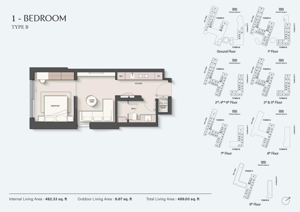 Ellington Sands — 1BR floor plan