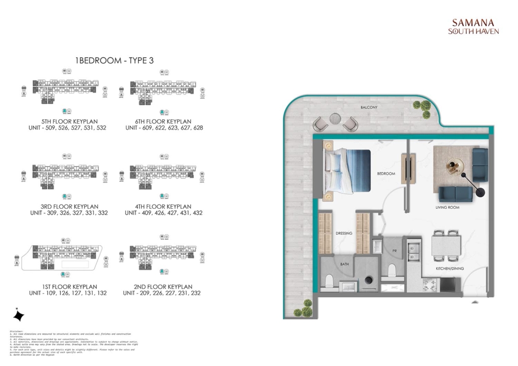 Samana South Haven  — 1BR floor plan