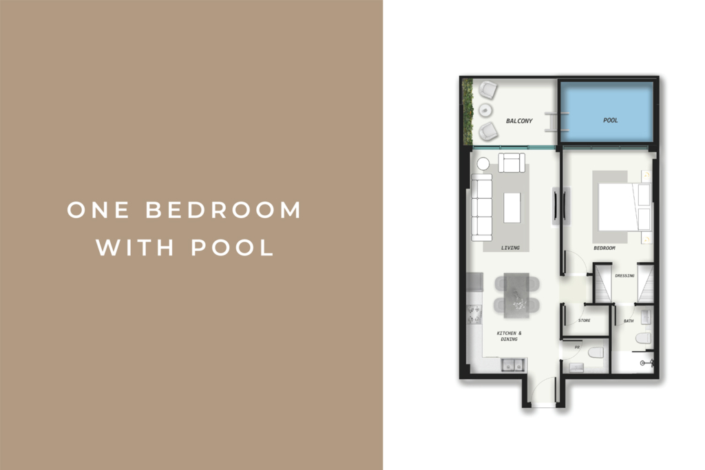 SAMANA Avenue — 1BR floor plan