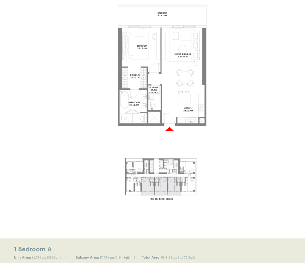 W Residences — 1BR floor plan