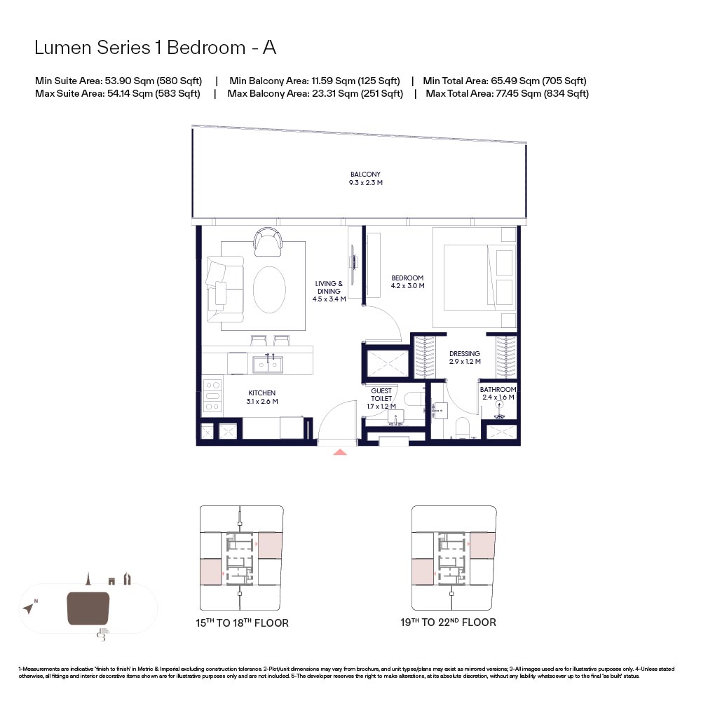Inaura Hotels & Residences  — 1BR floor plan
