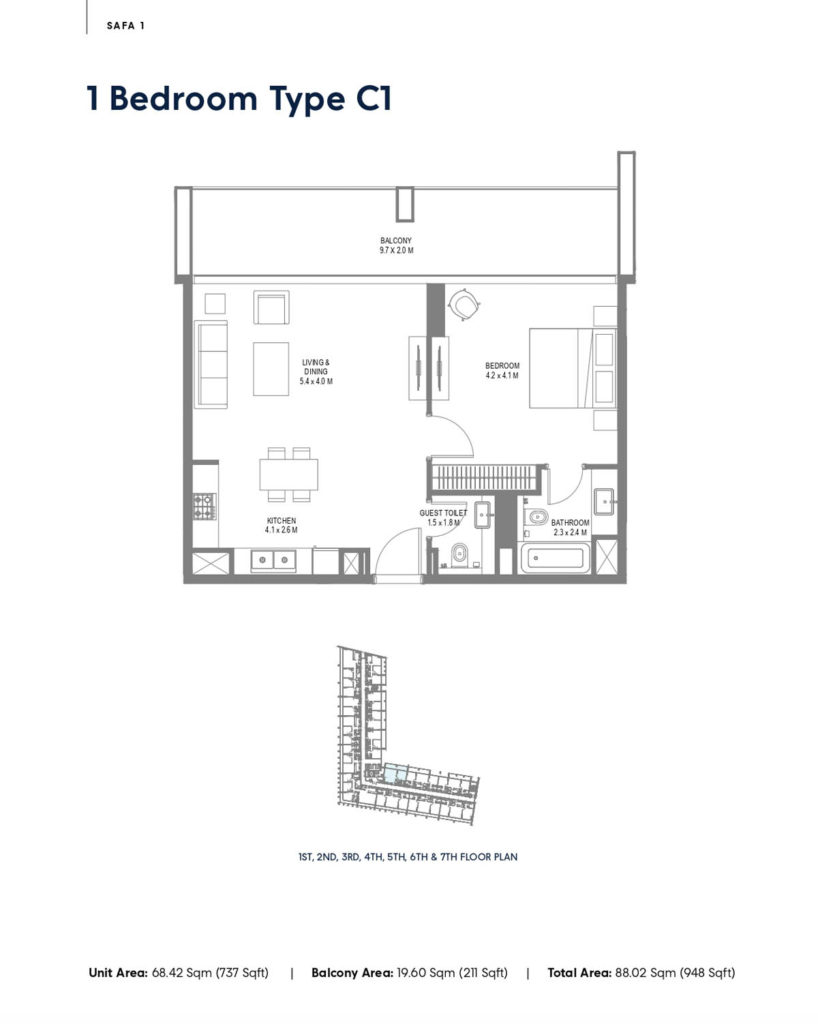 SAFA — 1BR floor plan