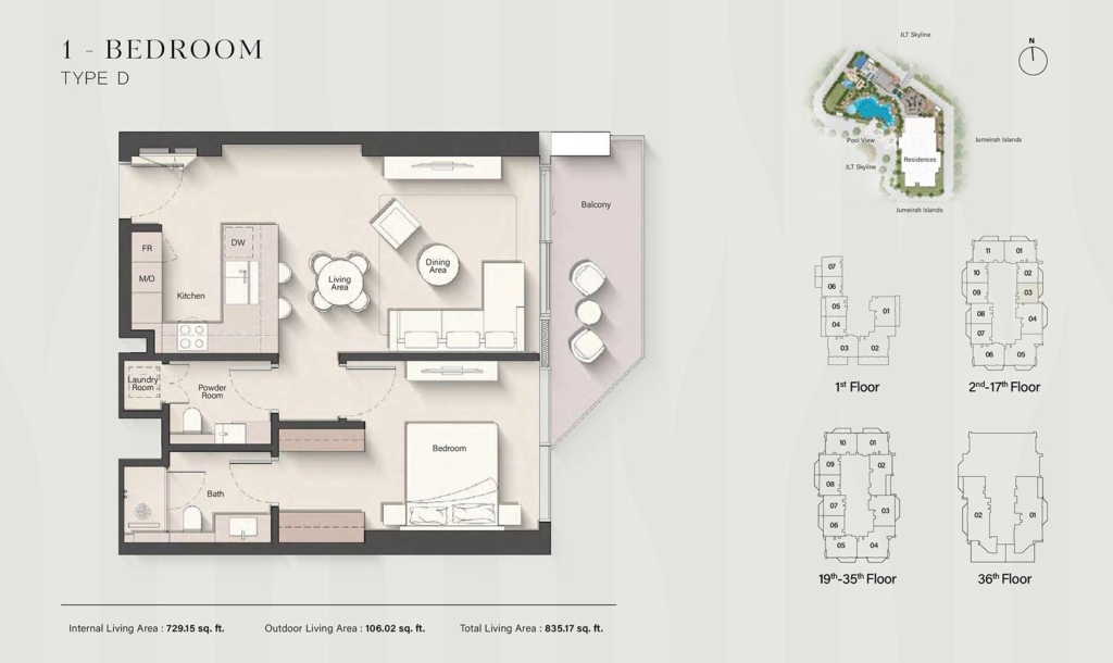 Eltiera Heights — 1BR floor plan