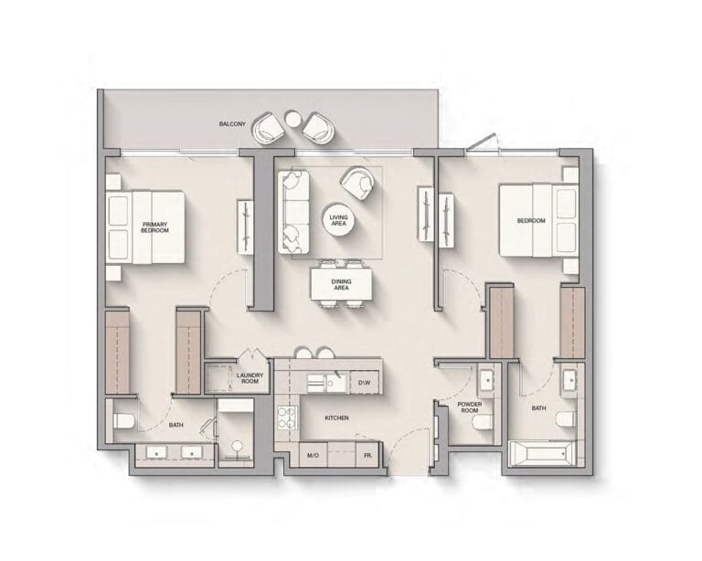 The Hillgate — 2 Bedrooms floor plan