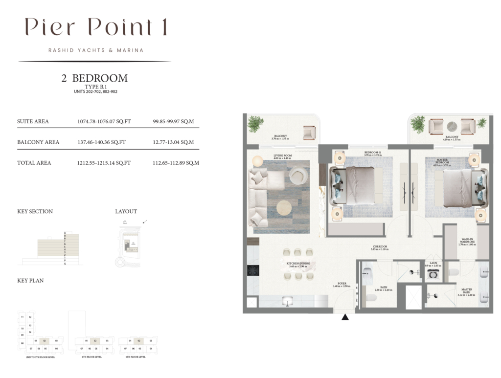 Pier Point — 2 Bedrooms floor plan