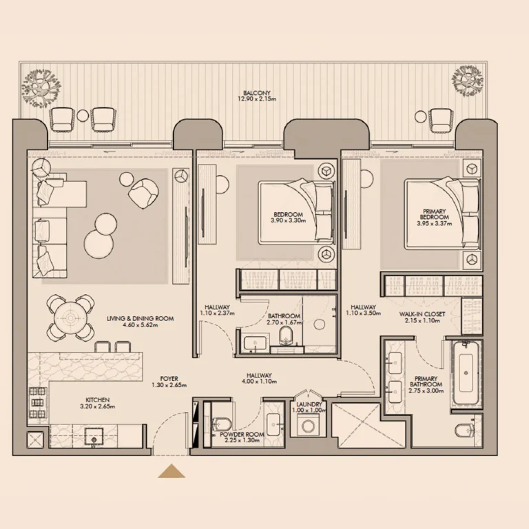 Nourelle — 2 Bedrooms floor plan