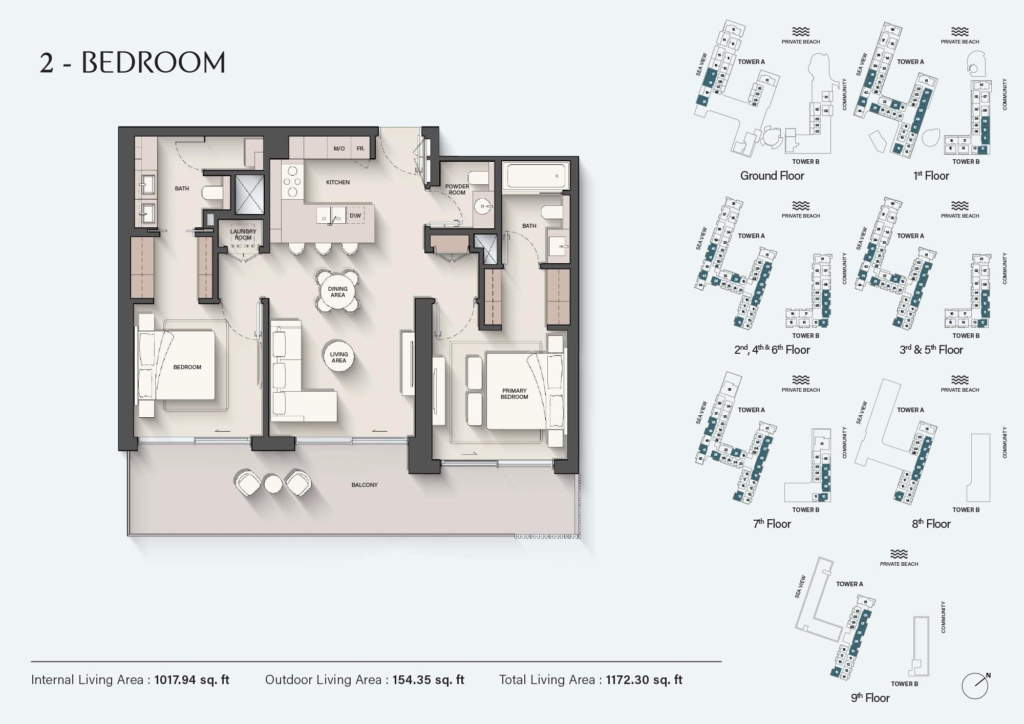 Ellington Sands — 2BR floor plan
