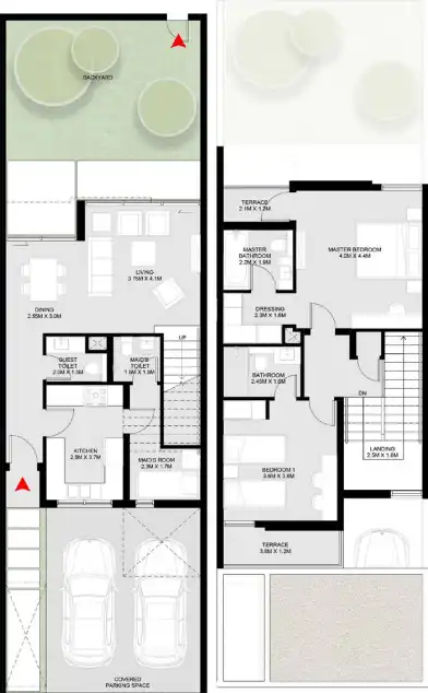 Narenj — Masaar 2 — 2BR Townhouse floor plan