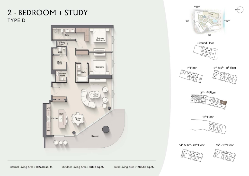 Costa Mare — 2BR floor plan
