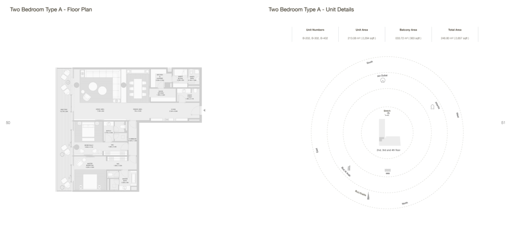 Armani Beach Residences — 2BR floor plan