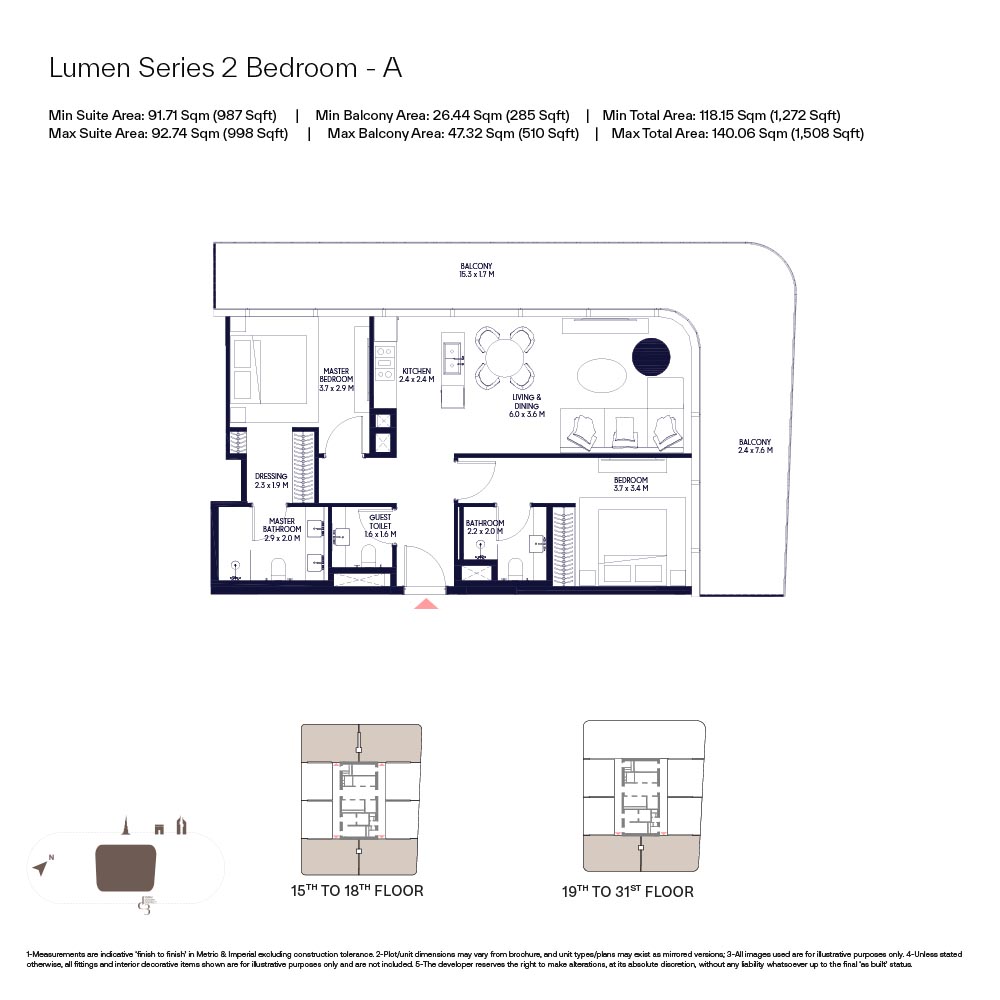 Inaura Hotels & Residences  — 2BR floor plan