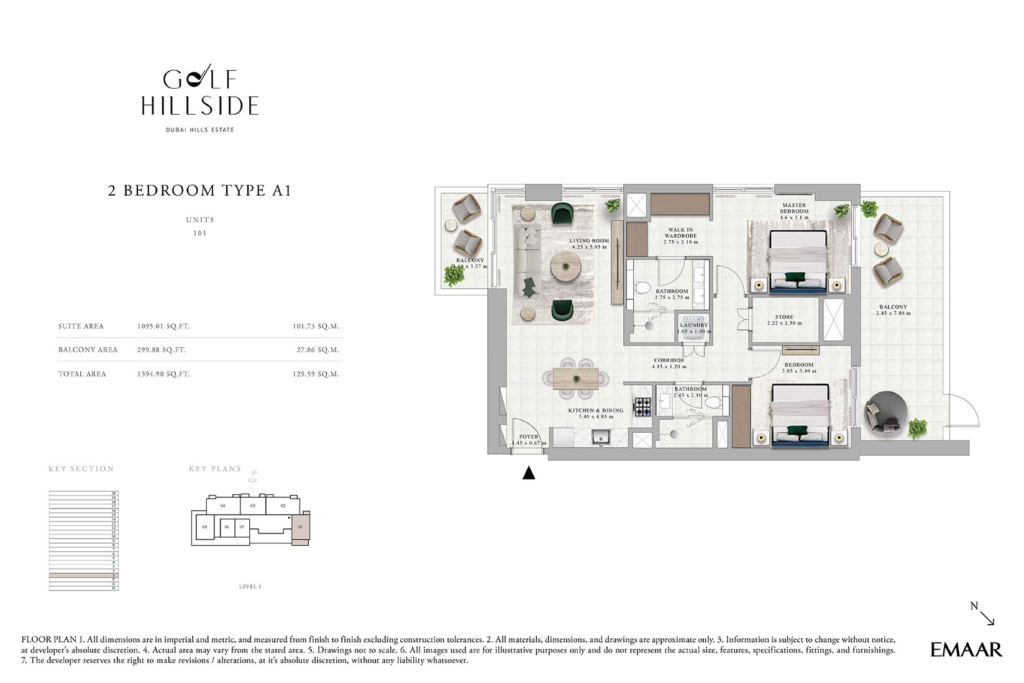 Golf Hillside — 2 Bedrooms floor plan