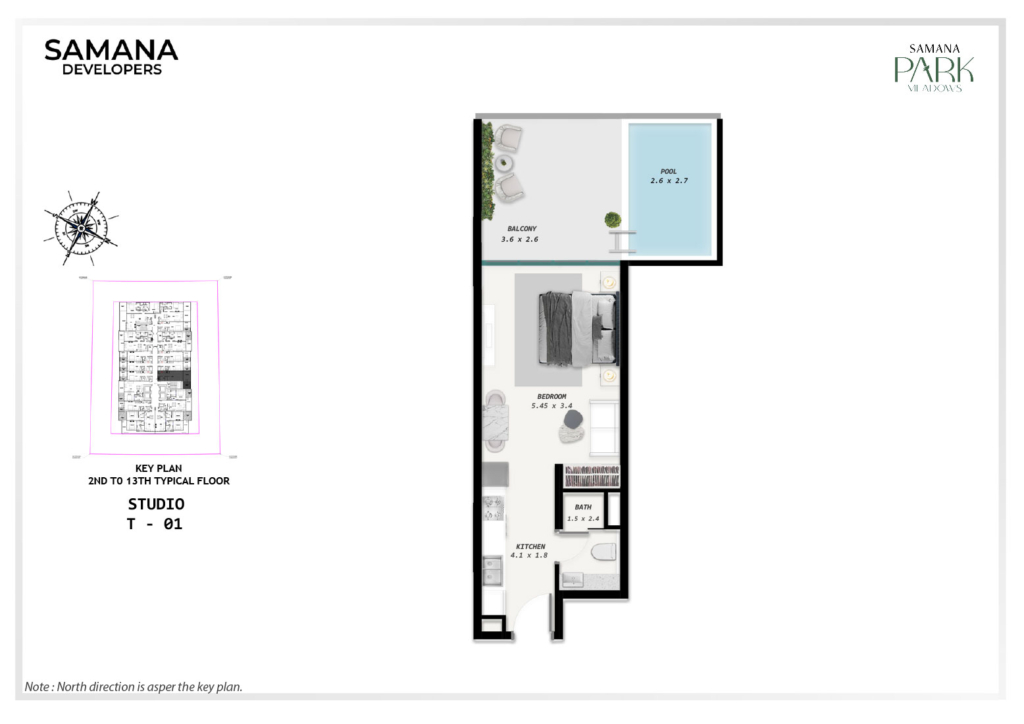 SAMANA Park Meadows — Studio floor plan