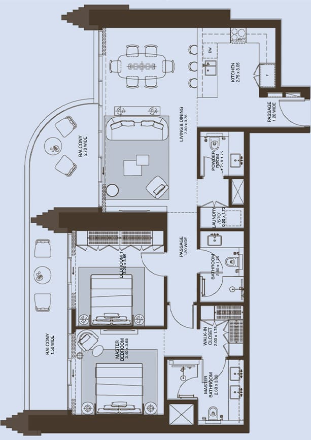 ATELIS — 3 Bedrooms floor plan