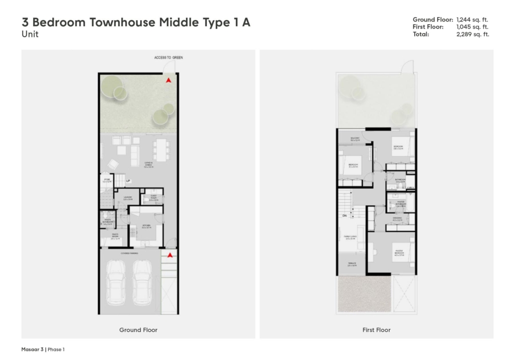 Lareen at Masaar 3 Phase 2 — 3BR Townhouse floor plan