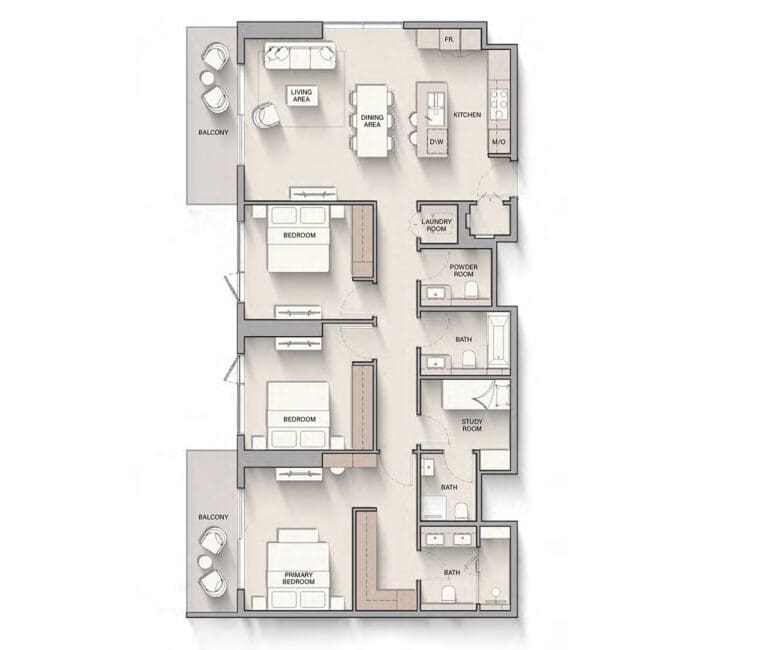 The Hillgate — 3 Bedrooms floor plan