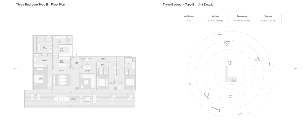 Armani Beach Residences — 3BR floor plan