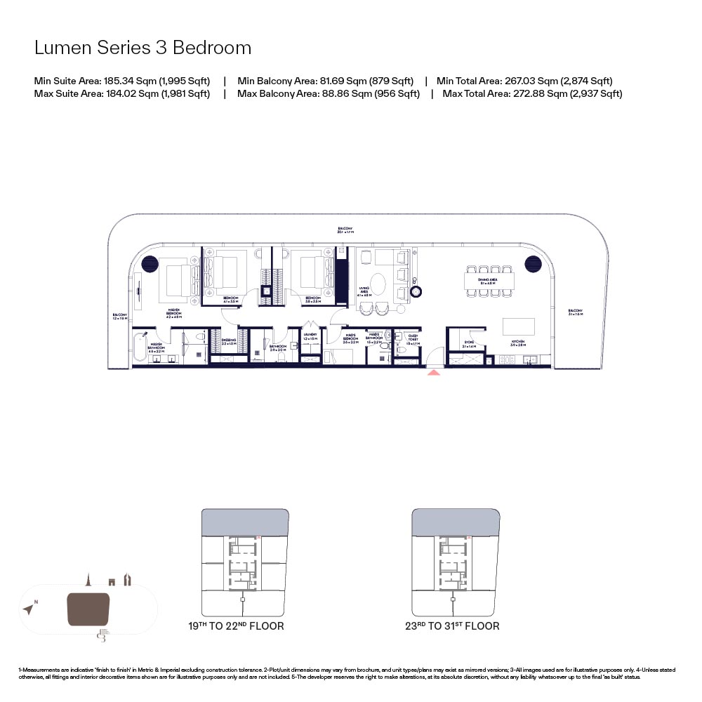 Inaura Hotels & Residences  — 3BR floor plan