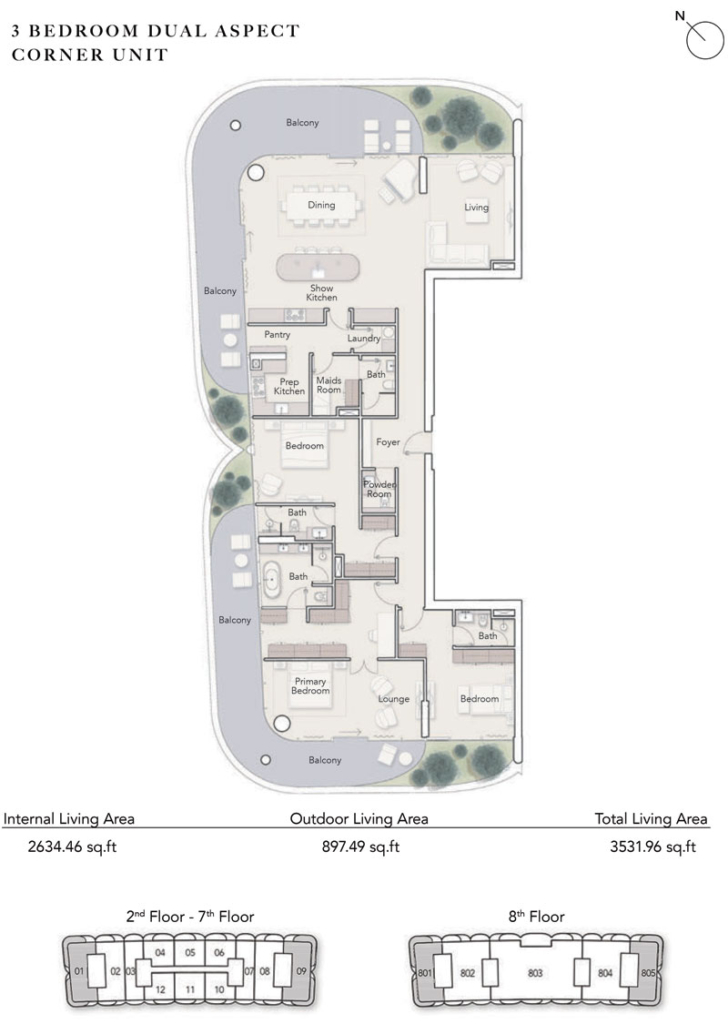 Ocean House — 3BR floor plan