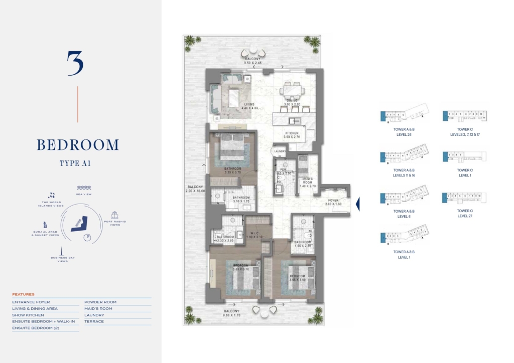 Chelsea Residences 2 — 3BR floor plan