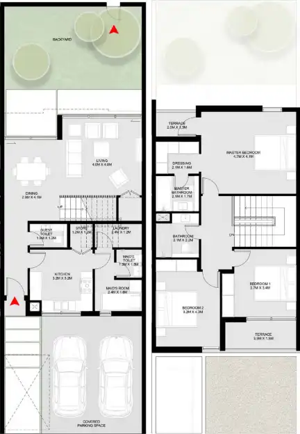 Narenj — Masaar 2 — 3BR Townhouse floor plan