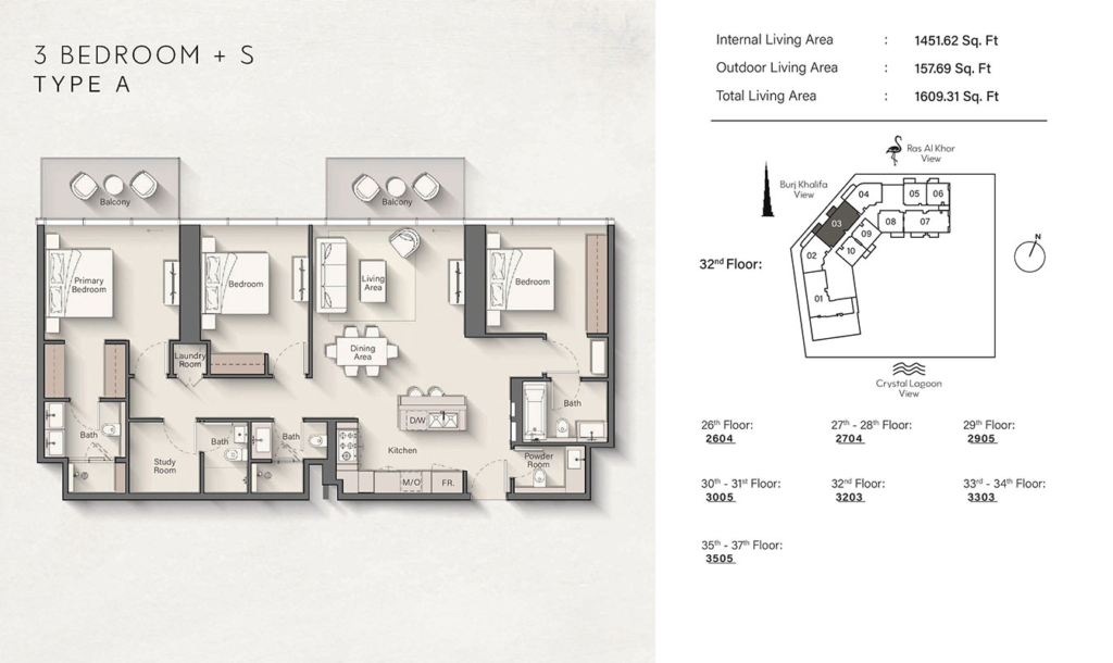 Claydon House — 3 Bedrooms floor plan