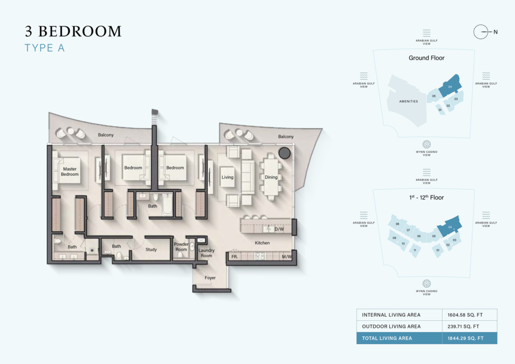 Cala Del Mar — 3BR floor plan
