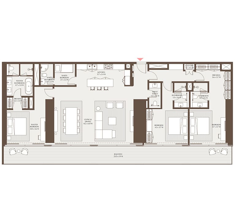 Akala Hotels & Residences — 3BR floor plan