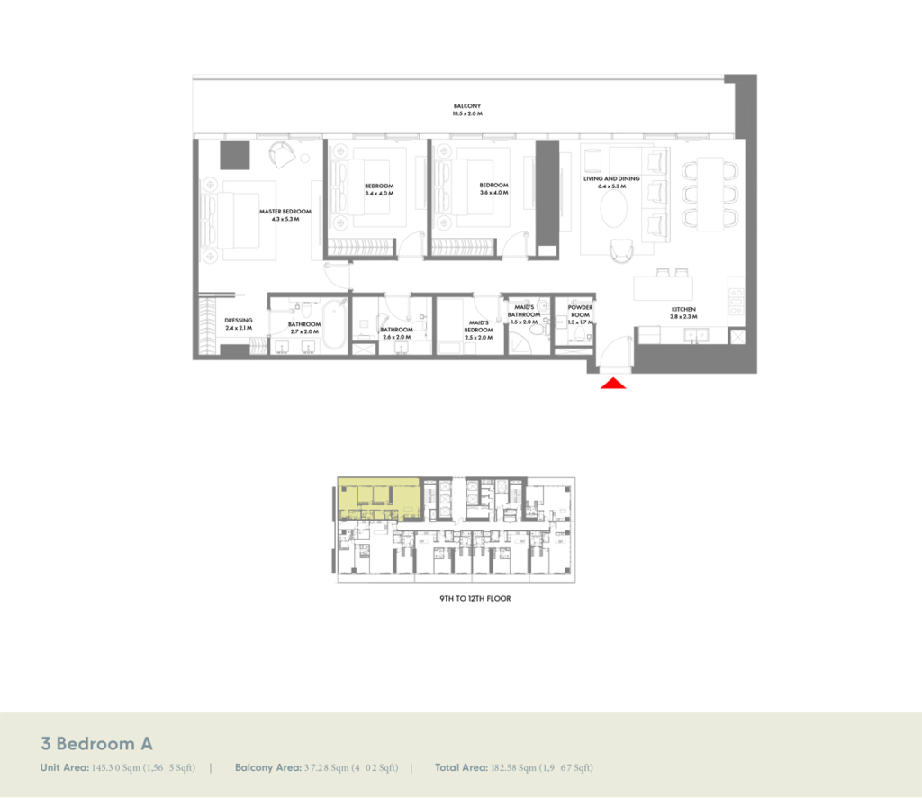 W Residences — 3BR floor plan