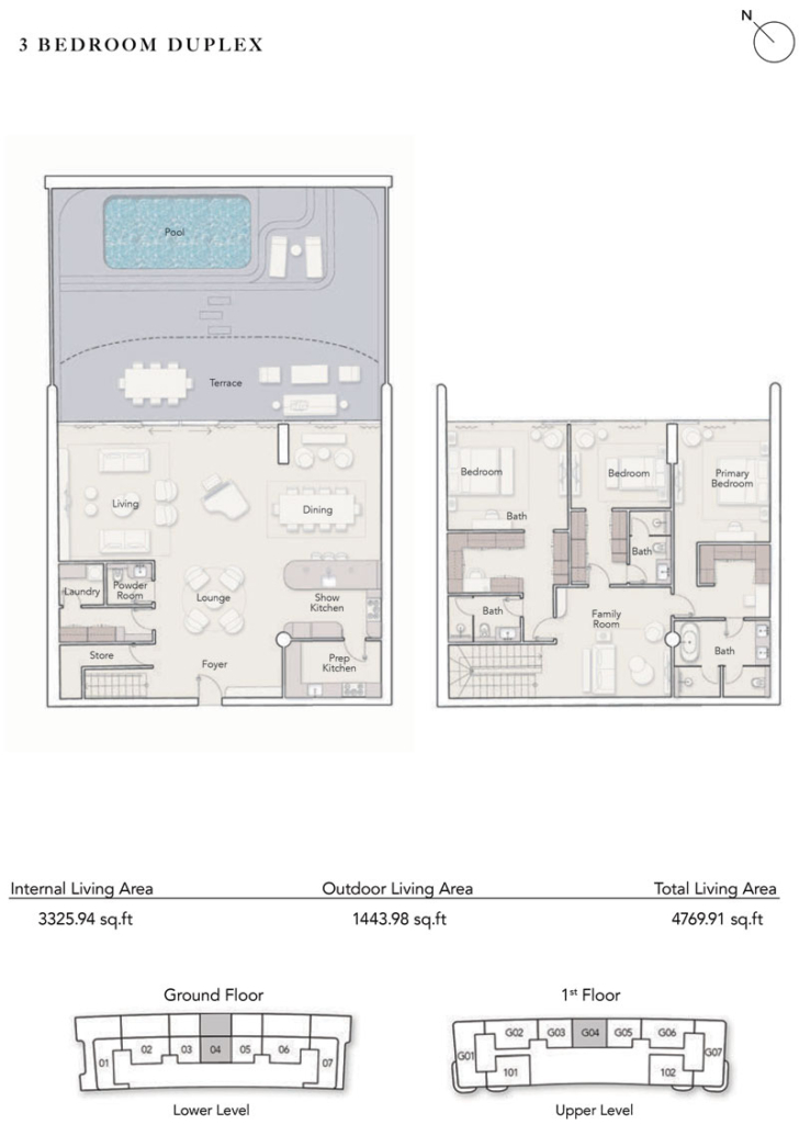 Ocean House — 3BR Duplex floor plan