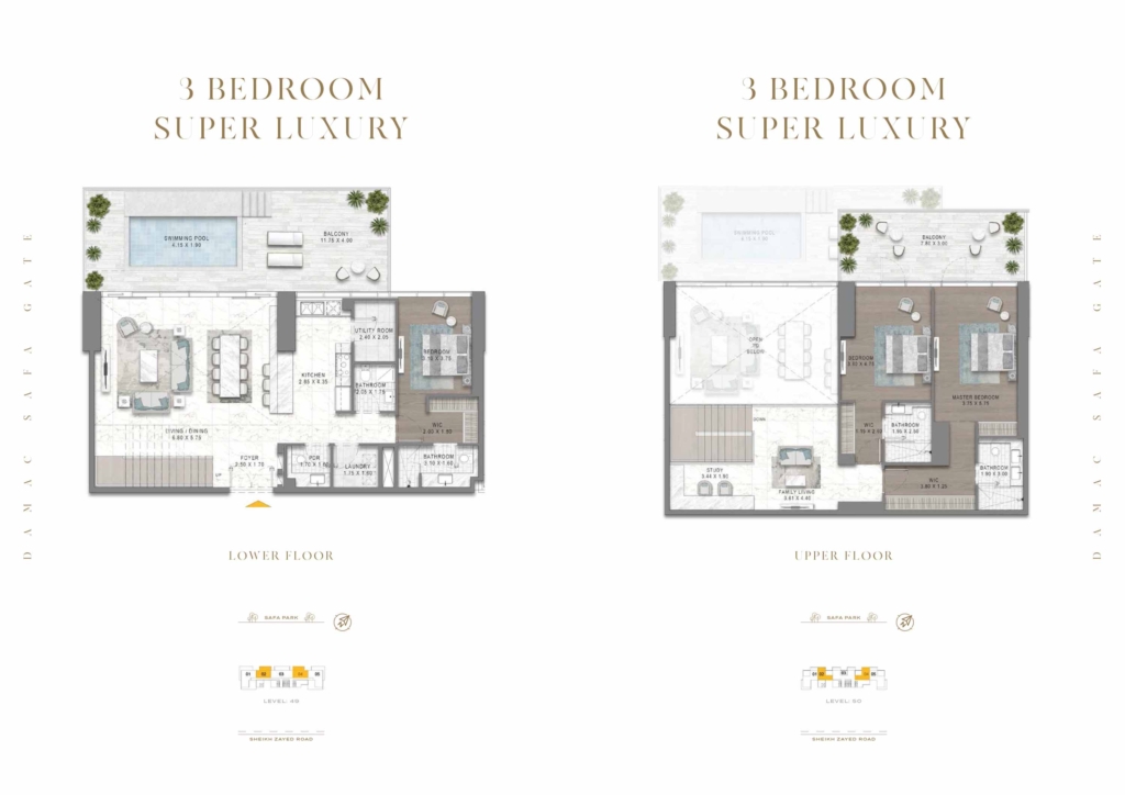 Safa Gate  — 3BR Penthouse floor plan