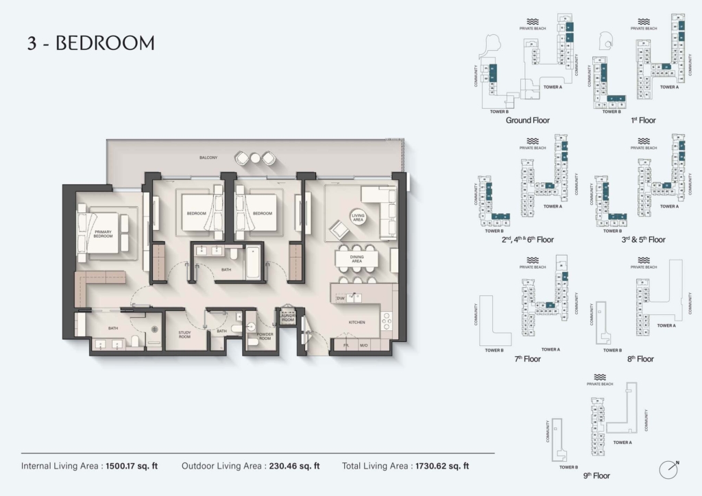 Ellington Sands 2 — 3 Bedrooms floor plan