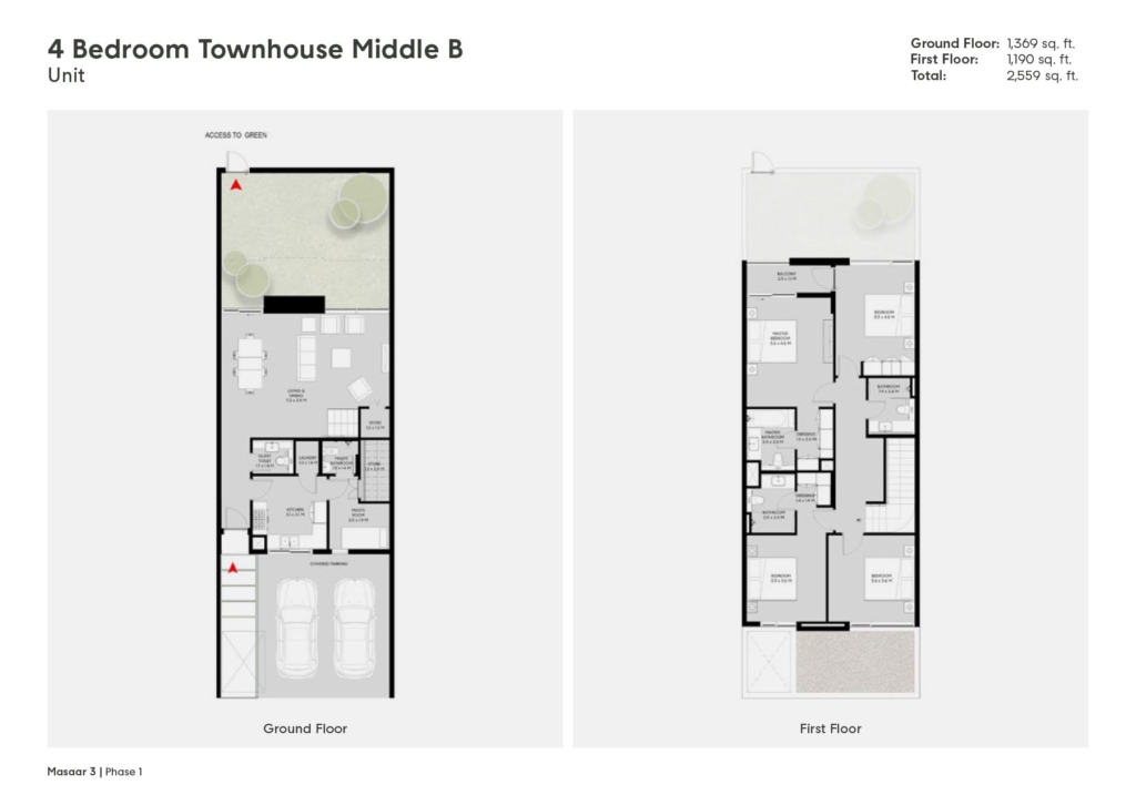 Lareen at Masaar 3 Phase 2 — 4BR Townhouse floor plan