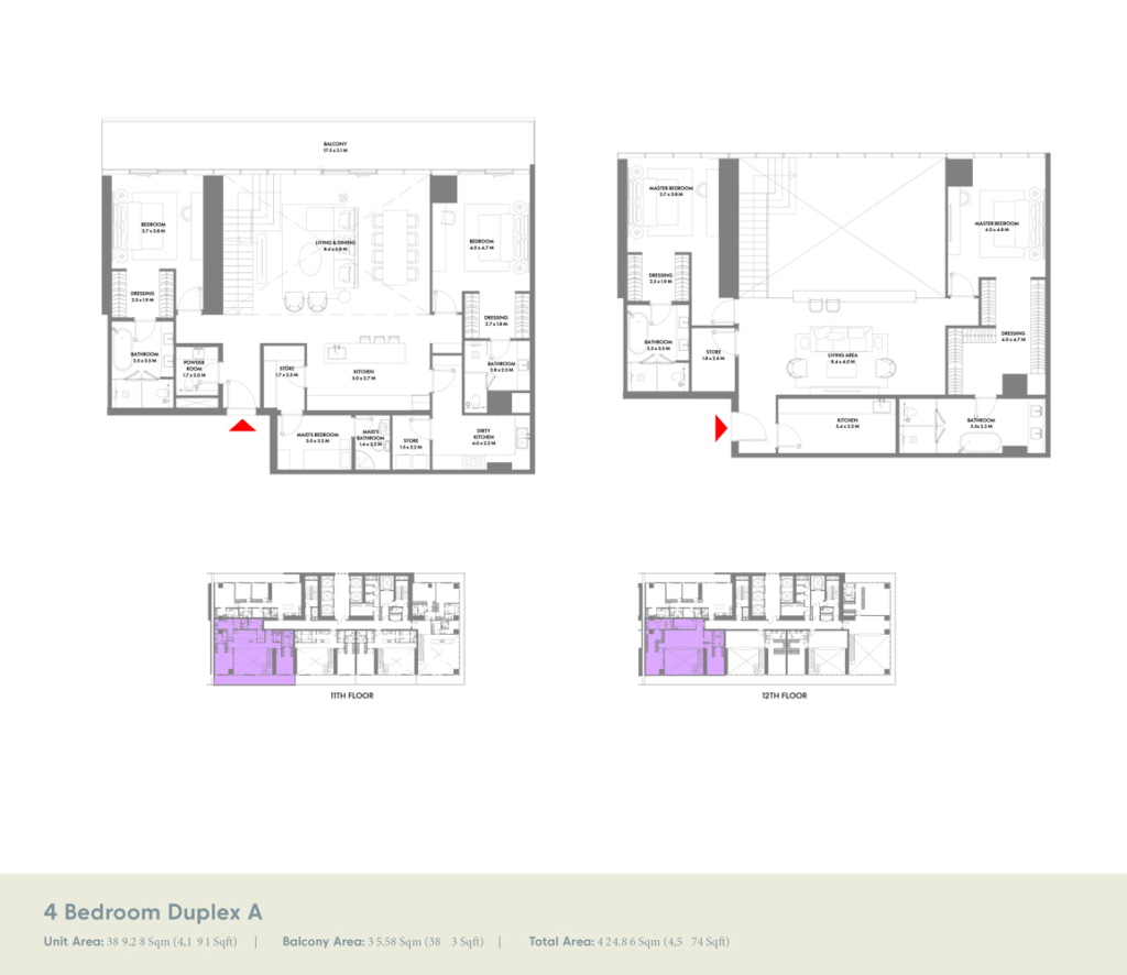 W Residences — 4BR floor plan