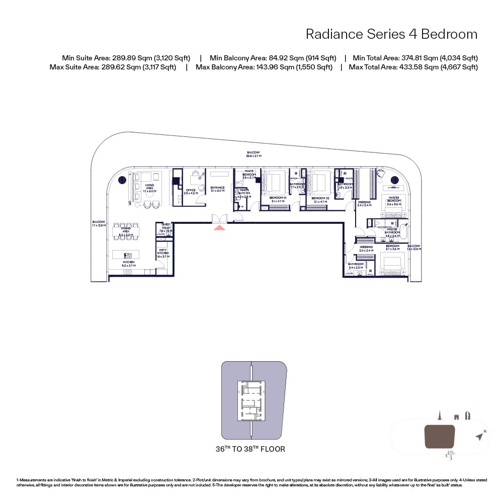 Inaura Hotels & Residences  — 4BR floor plan