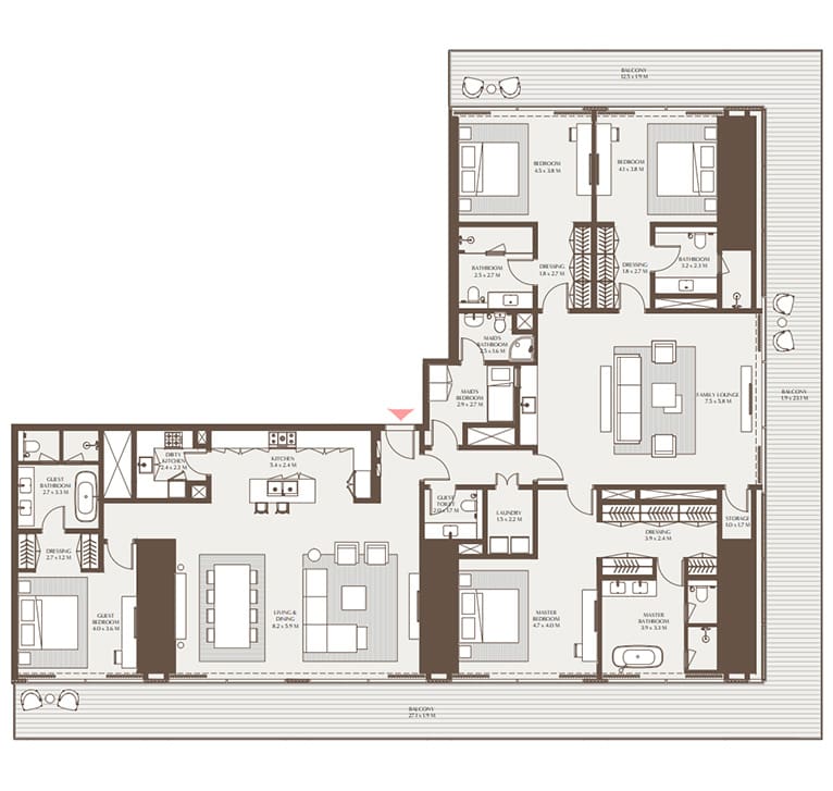 Akala Hotels & Residences — 4BR floor plan