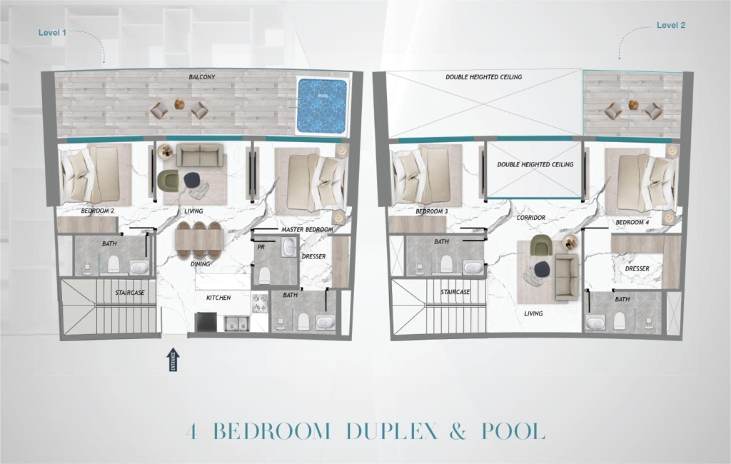 SAMANA Barari Heights  — 4BR floor plan