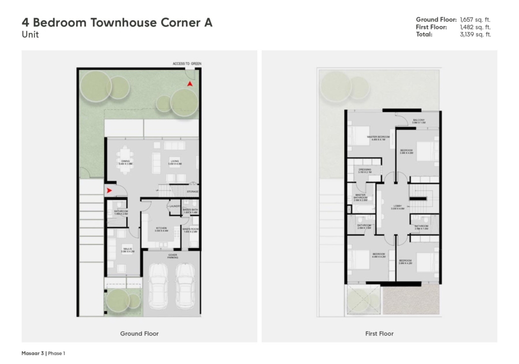 Dana at Masaar 3 Phase 1 — 4BR Townhouse floor plan