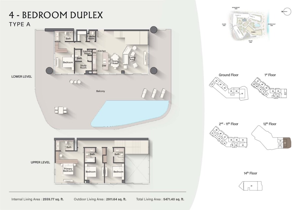 Costa Mare — 4BR Duplex floor plan