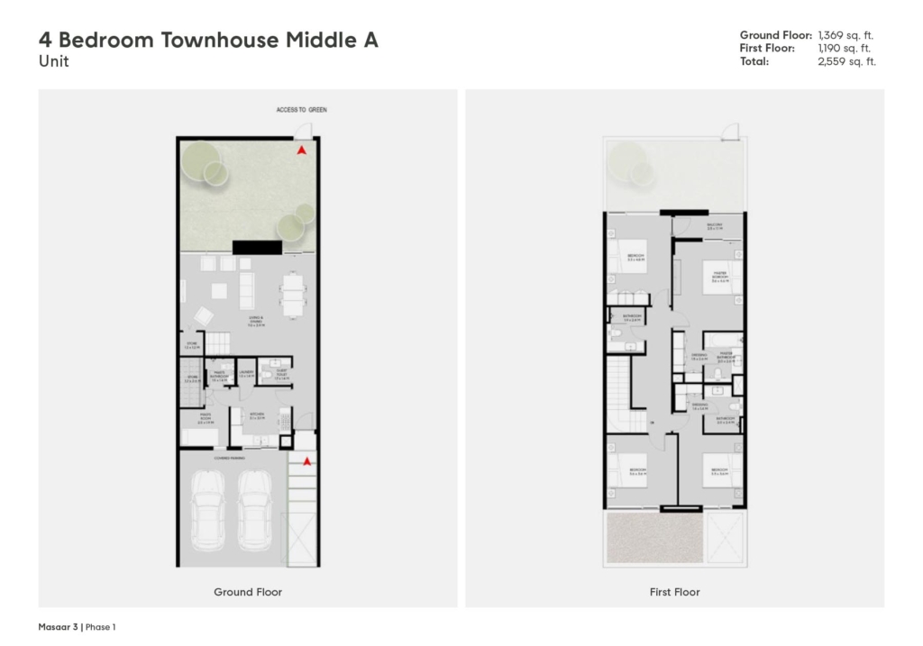 Dana at Masaar 3 Phase 1 — 4BR Townhouse floor plan
