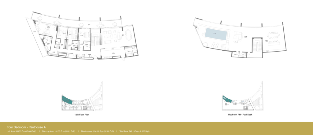 Anantara Sharjah Residences — 4BR Penthouse floor plan