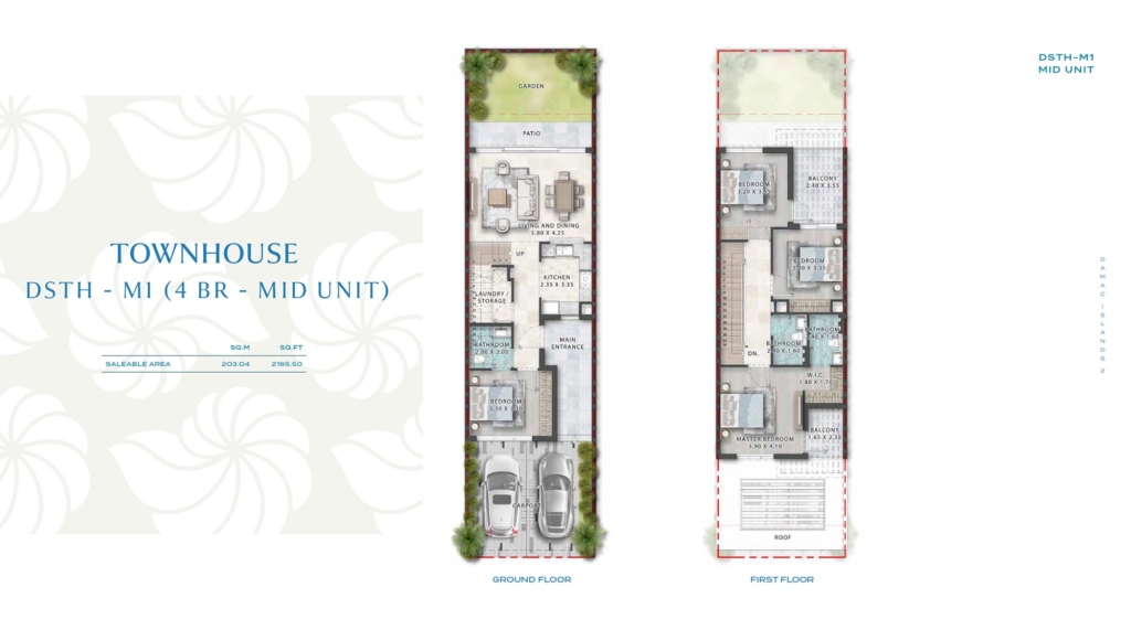 CUBA at DAMAC Islands 2 — 4BR Townhouse floor plan